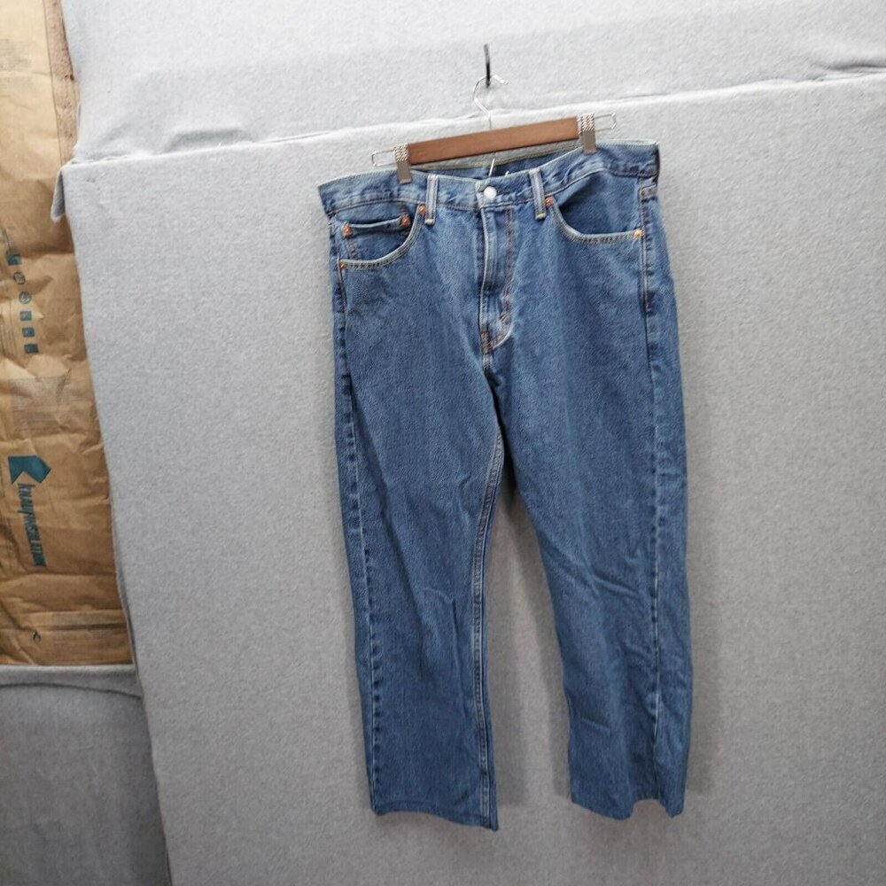 Levis Jeans Mens 36x26.5‎ Blue 505 Regular Fit Straight Leg Cotton Blue Denim